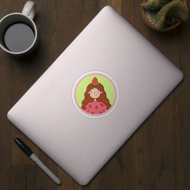 Cute strawberry girl by Lovelydesignstore